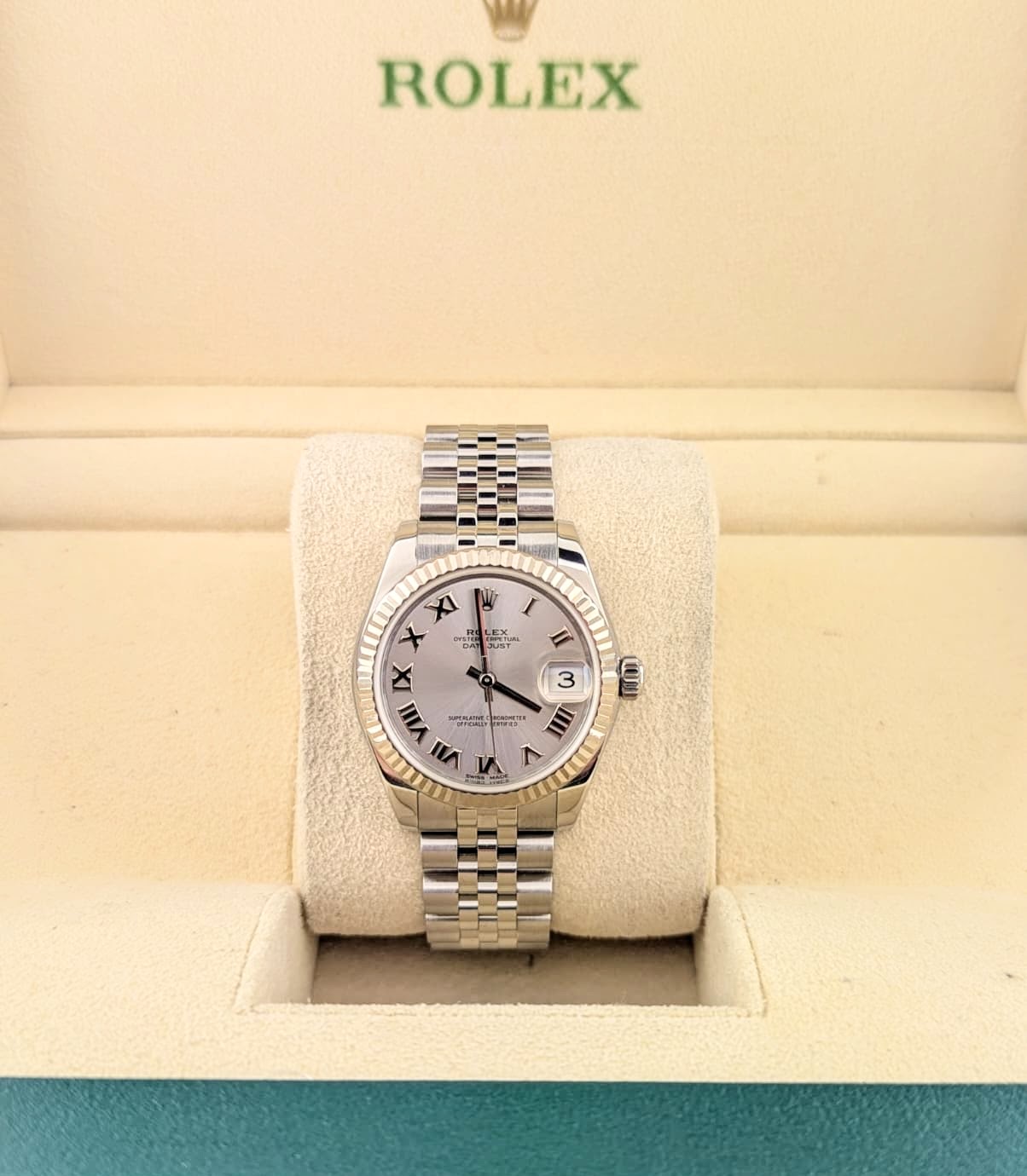 2017 Rolex Datejust Midsize 178274 Silver Roman Dial SS Jubilee No Papers 31mm