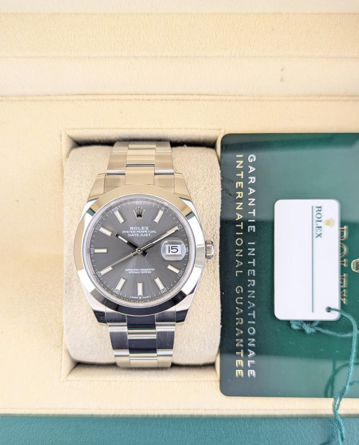 2023 Rolex Datejust 126300 Rhodium Dial Smooth Bezel SS Oyster With Papers 41mm