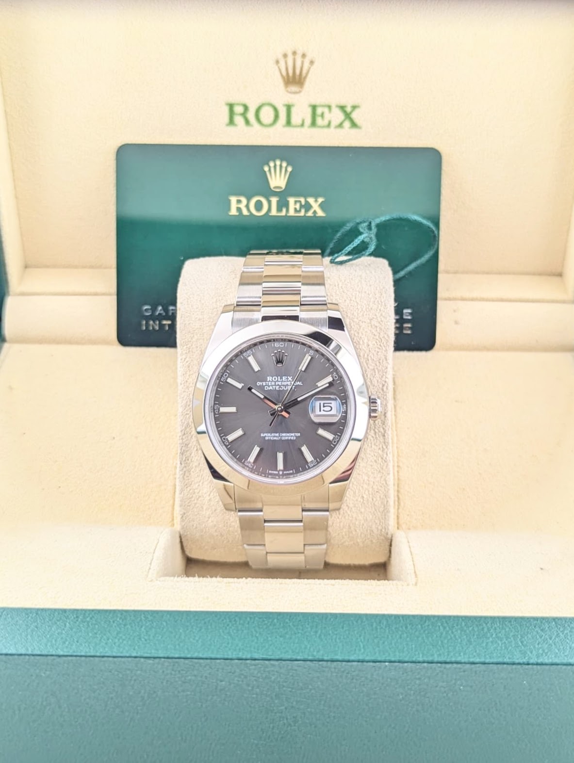 2023 Rolex Datejust 126300 Rhodium Dial Smooth Bezel SS Oyster With Papers 41mm