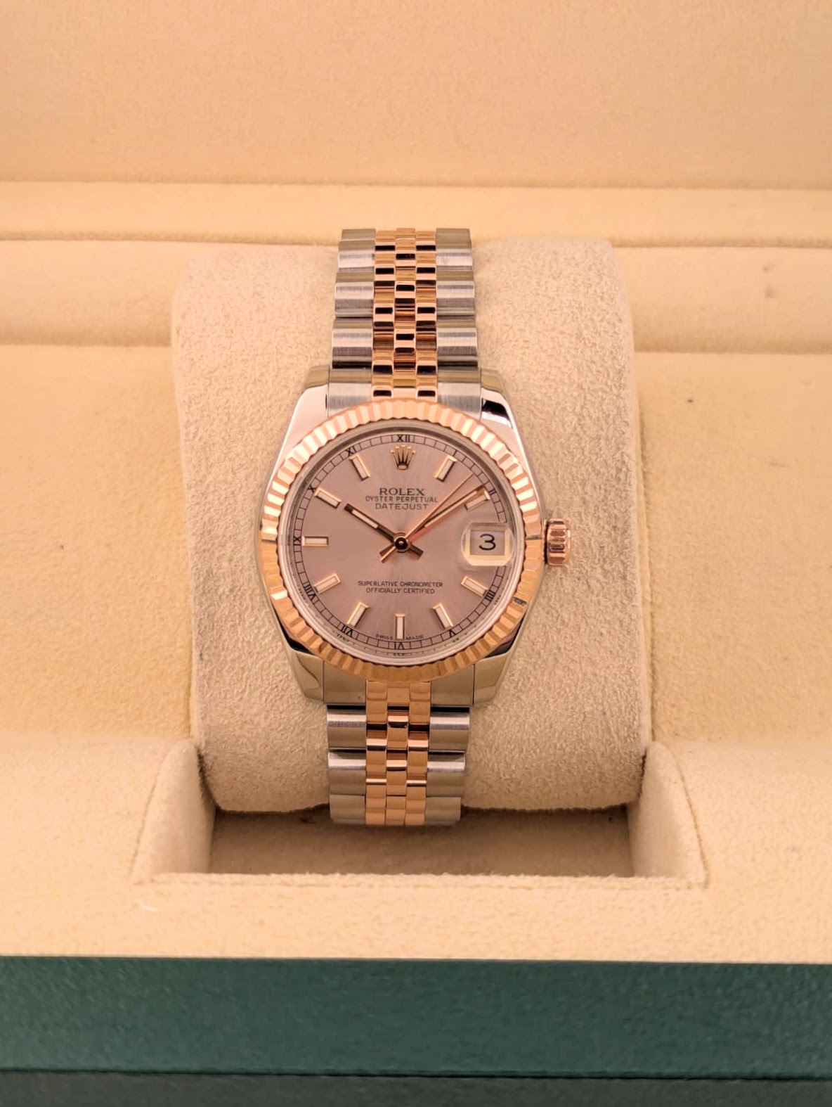 2016 Rolex Datejust Midsize 178271 Pink Dial TT Jubilee Rose No Papers 31mm