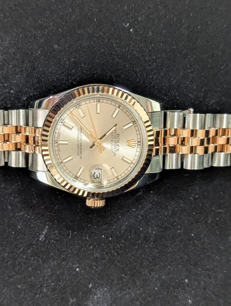 2016 Rolex Datejust Midsize 178271 Pink Dial TT Jubilee Rose No Papers 31mm