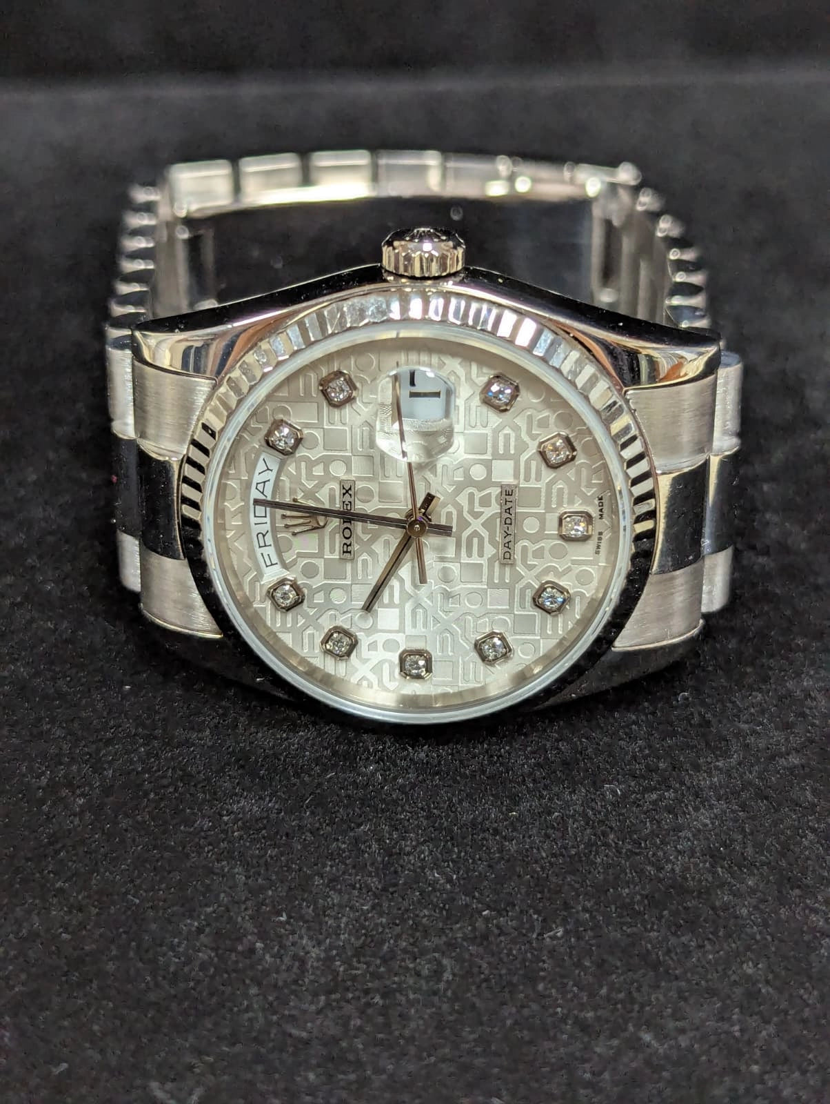 2002 Rolex Day-Date 118239 Silver Jubilee Diamond Dial WG 18kt President 36mm