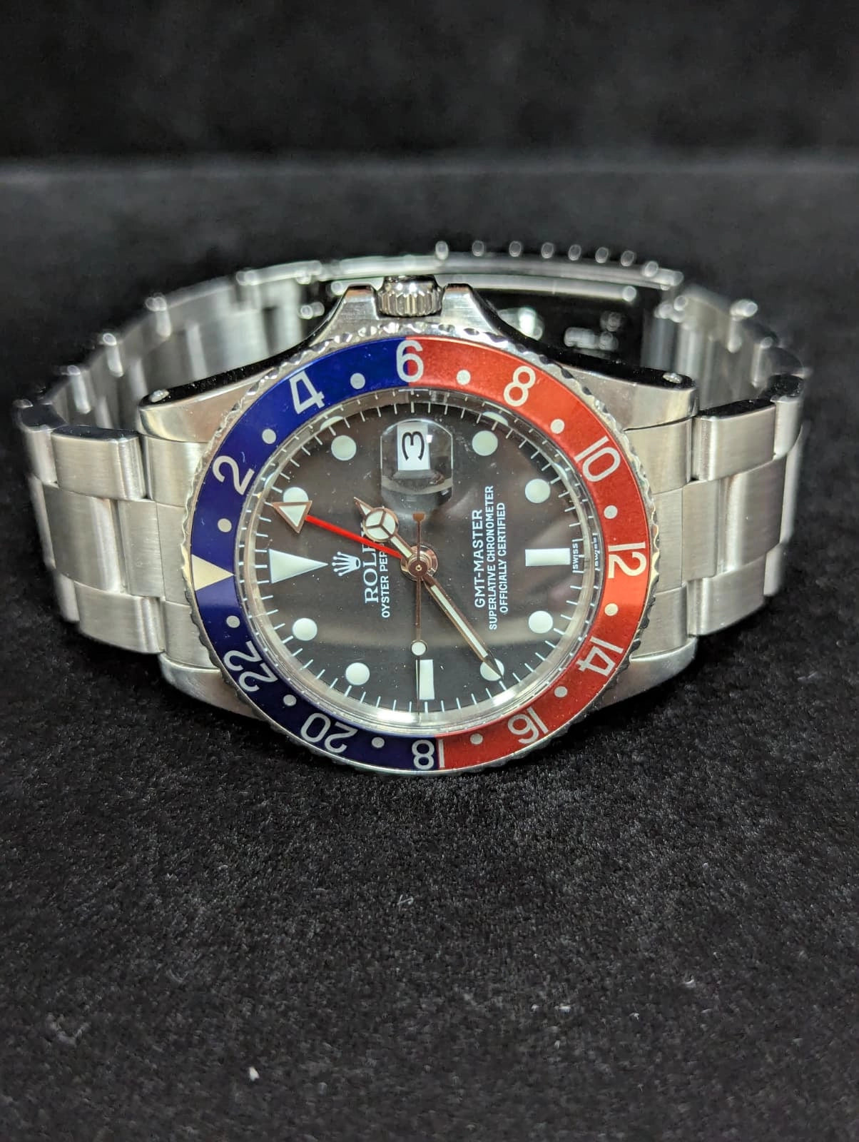 1966 Rolex GMT-Master Pepsi 1675 Black Dial SS Oyster No Papers 40mm