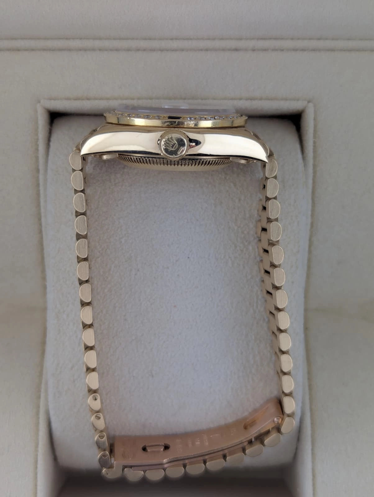 Rolex Lady Datejust 69088 Champ Diamond Dial Sapphire Bezel 18kt President 26mm