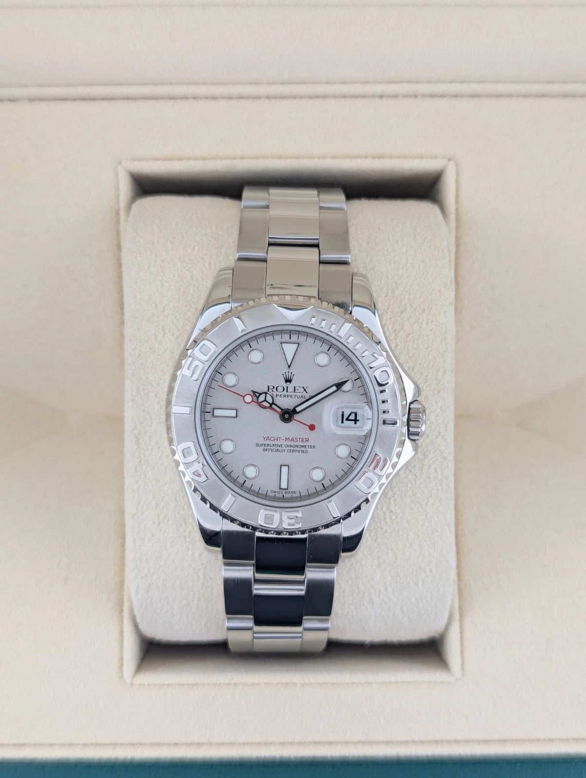 1999 Rolex Yacht-Master 168622 Platinum. Dial SS Oyster No Papers 35mm