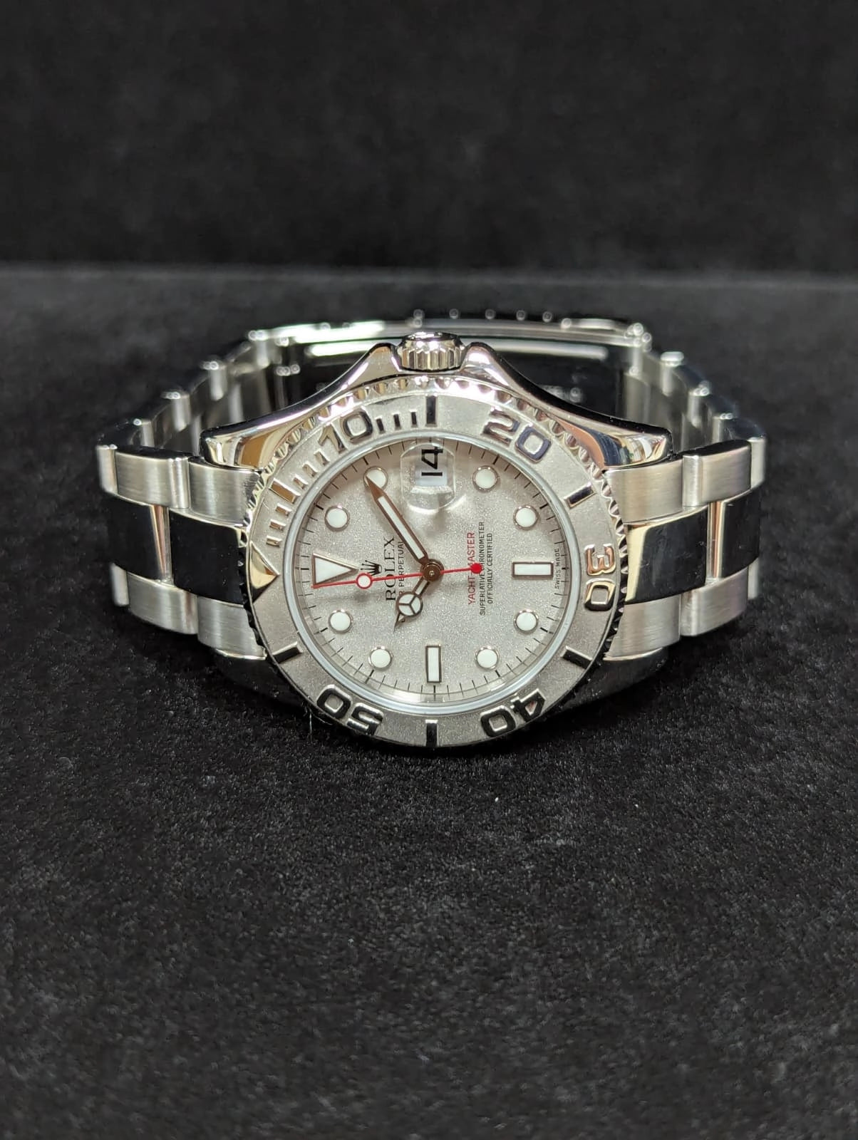 1999 Rolex Yacht-Master 168622 Platinum. Dial SS Oyster No Papers 35mm