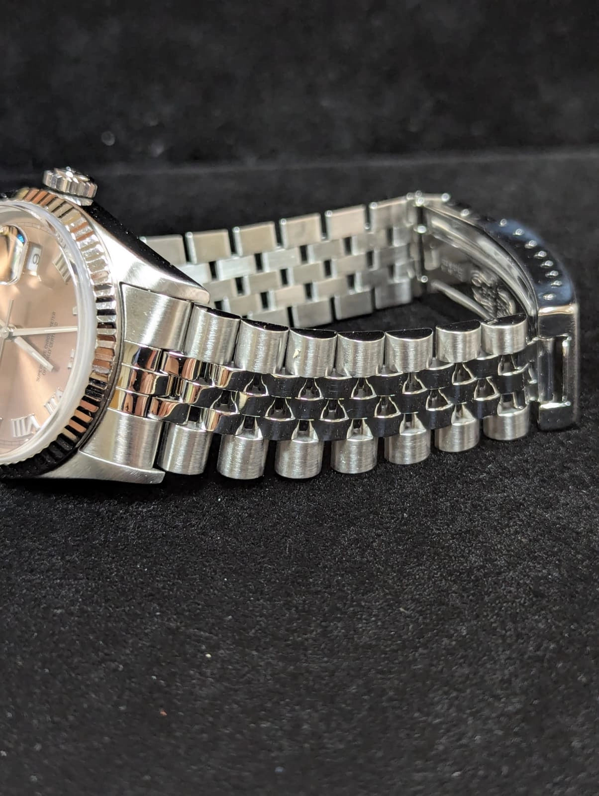 Rolex Datejust 16234 Pink Roman Dial SS Jubilee With Open Papers 36mm