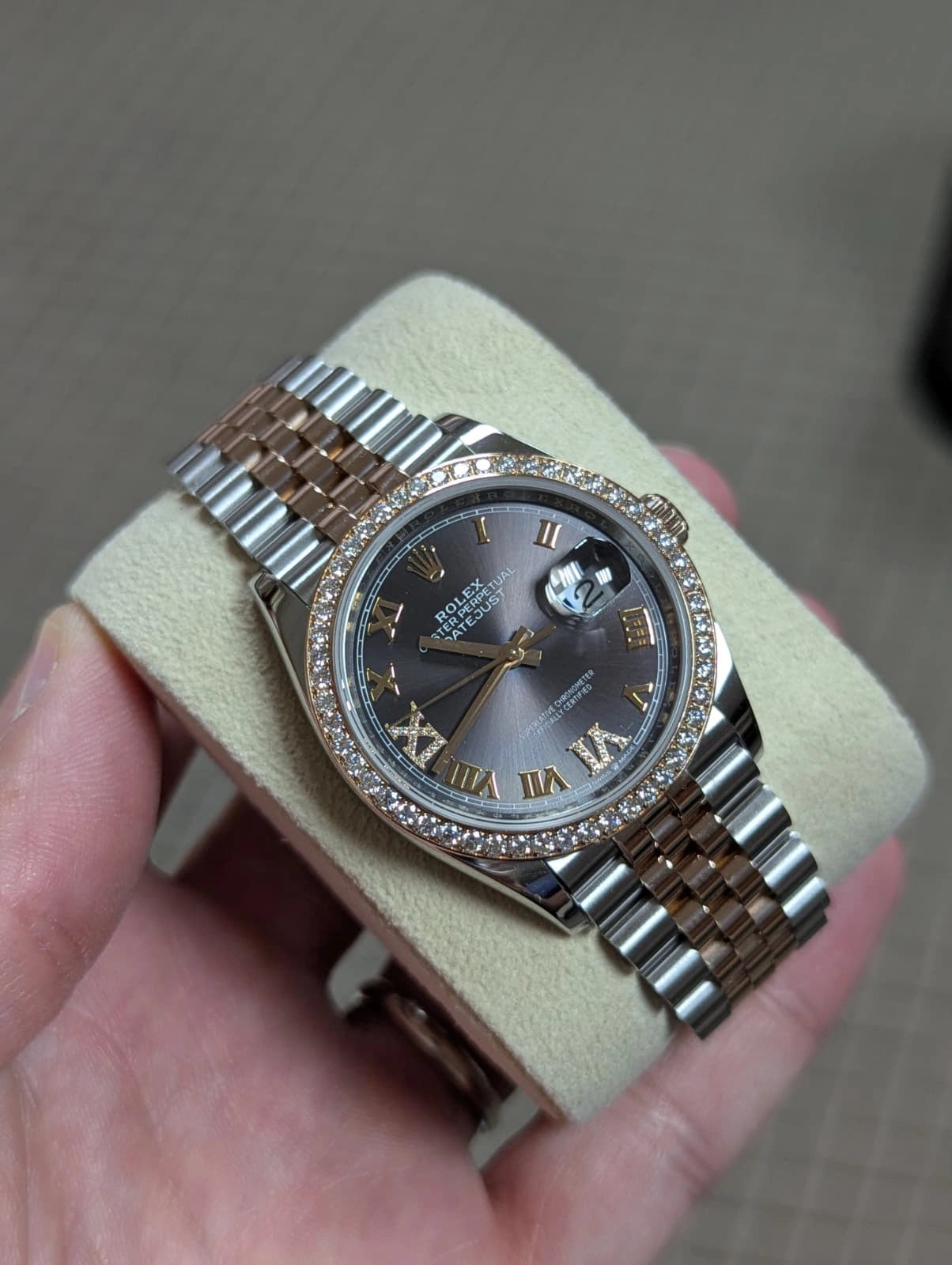 2018 Rolex Datejust 126281RBR Rhodium Diamond Dial + Bezel TT Jubilee Paper 36mm