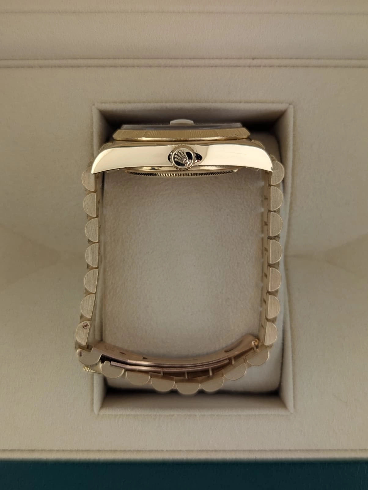 Rolex Day-Date 18078 Champagne Stick Dial 18kt Bark President With Papers 36mm