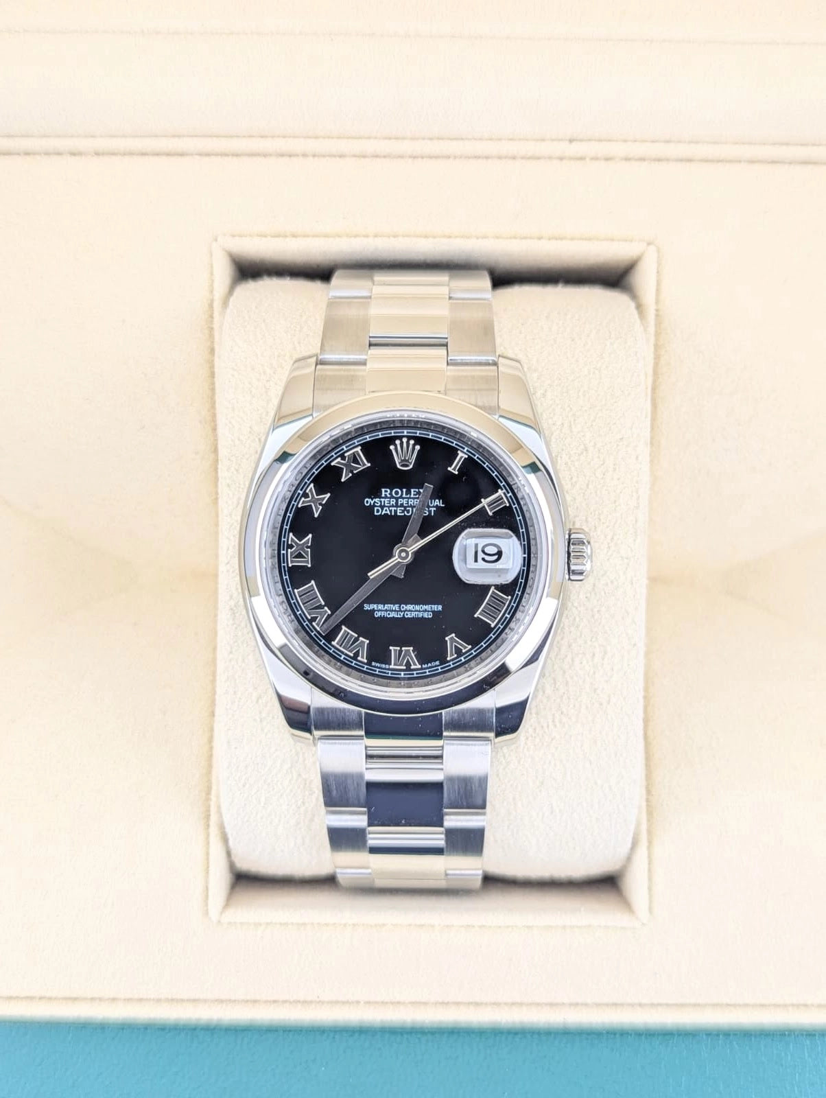 2007 Rolex Datejust 116200 Black Roman Dial SS Oyster No Papers 36mm