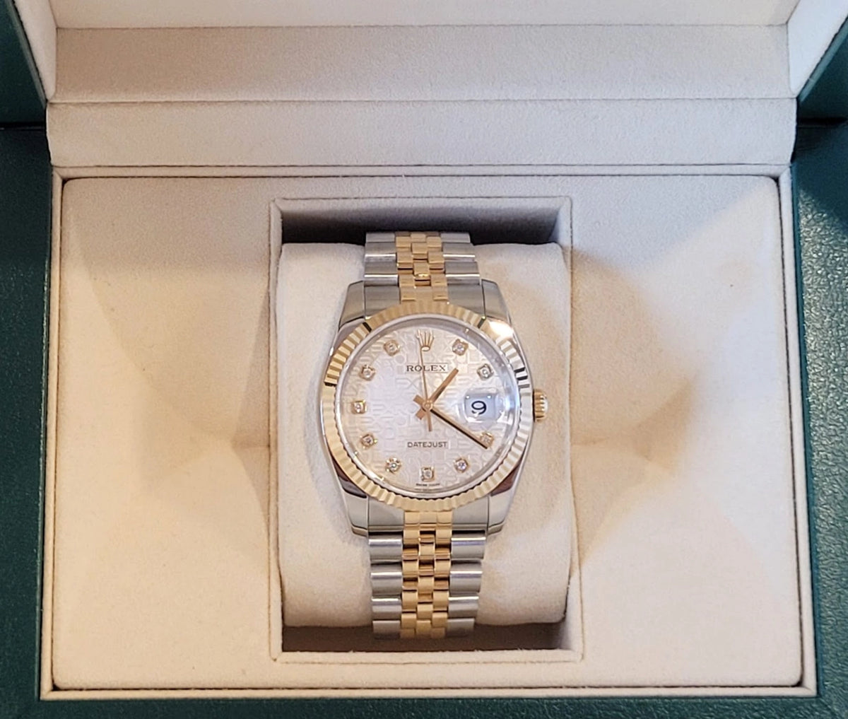 2004 Rolex Datejust 116233 Silver Jubilee Diamond Dial TT Jubilee No Papers 36mm