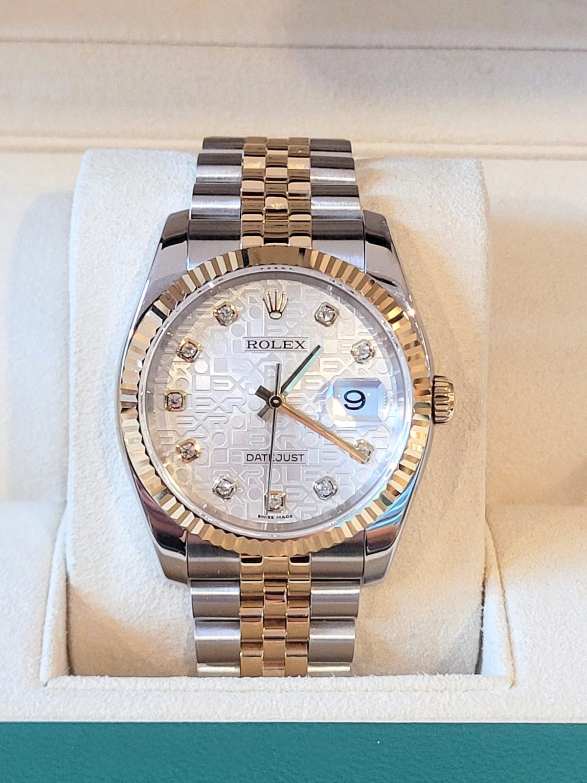 2004 Rolex Datejust 116233 Silver Jubilee Diamond Dial TT Jubilee No Papers 36mm