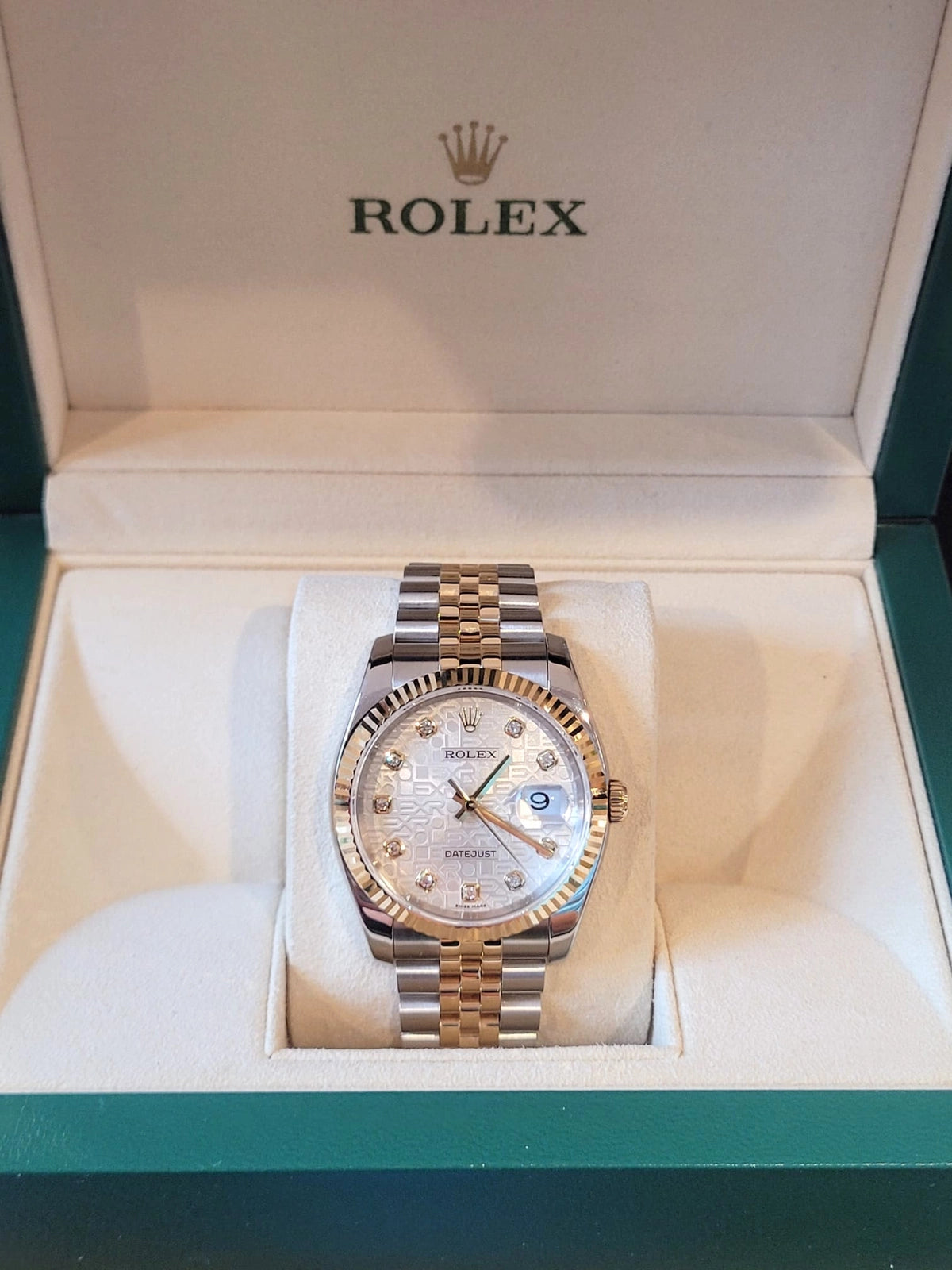 2004 Rolex Datejust 116233 Silver Jubilee Diamond Dial TT Jubilee No Papers 36mm