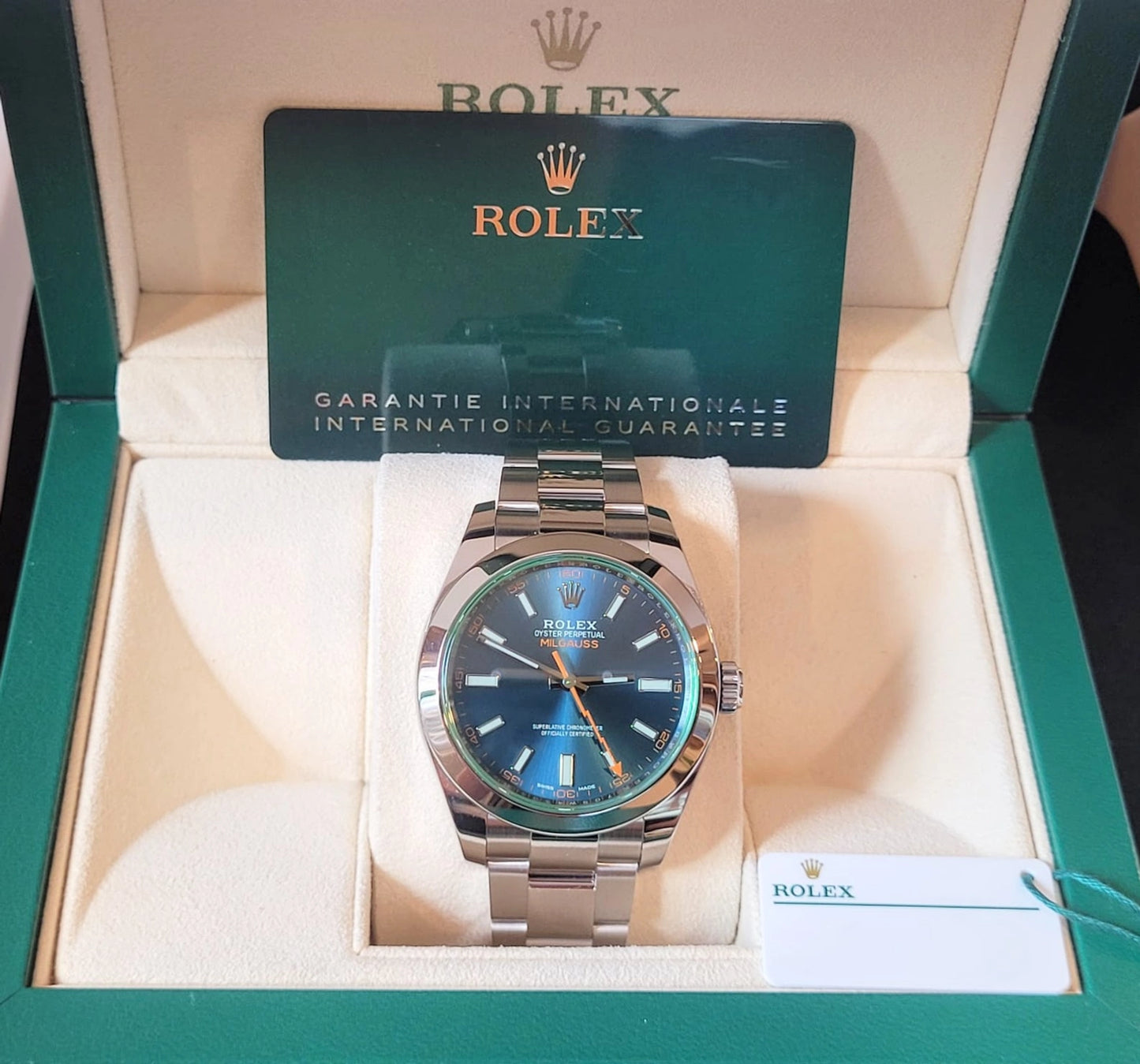 2022 Rolex MIlgauss 116400gv Blue Dial SS Oyster With Papers 40mm