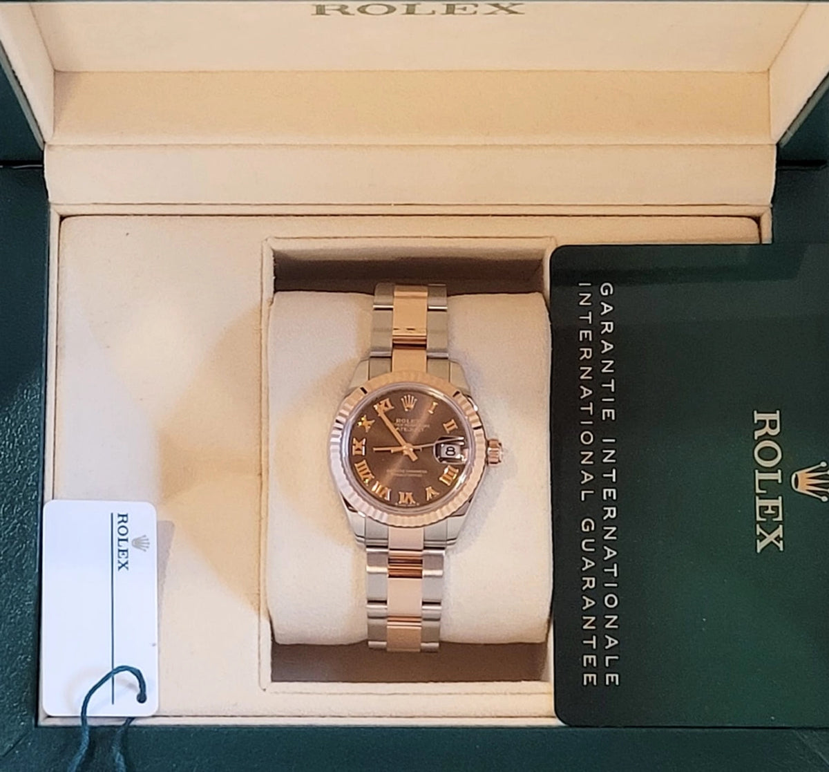 2022 Rolex Ladies Datejust 279171 Chocolate Dial TT Rose Oyster With Paper 28mm