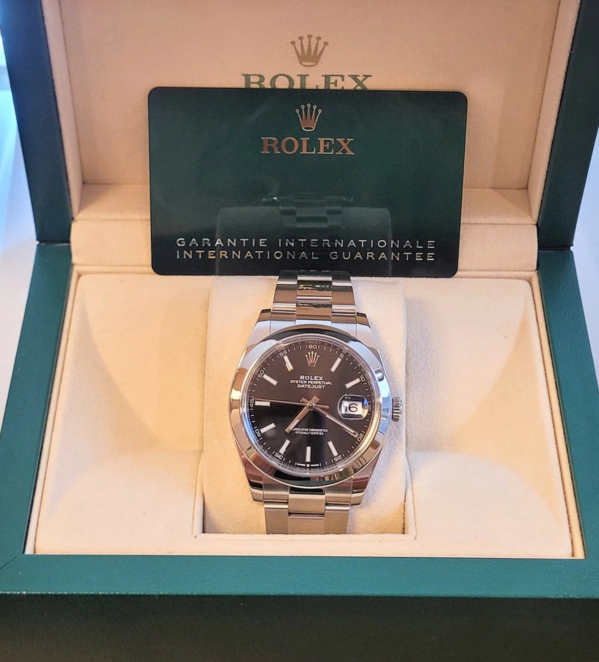 2021 Rolex Datejust 126300 Black Dial SS Oyster With Papers 41mm