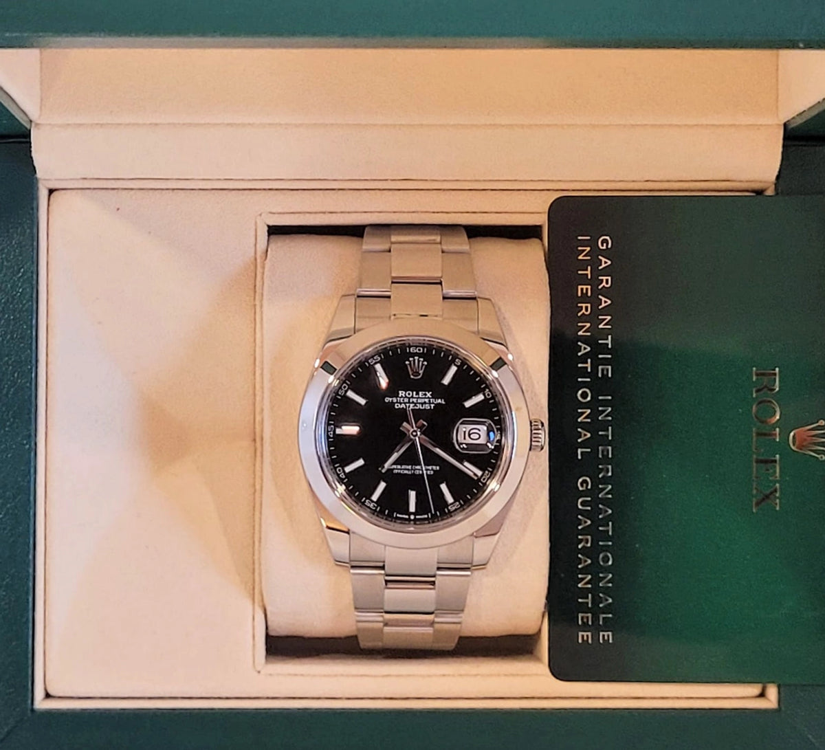 2021 Rolex Datejust 126300 Black Dial SS Oyster With Papers 41mm