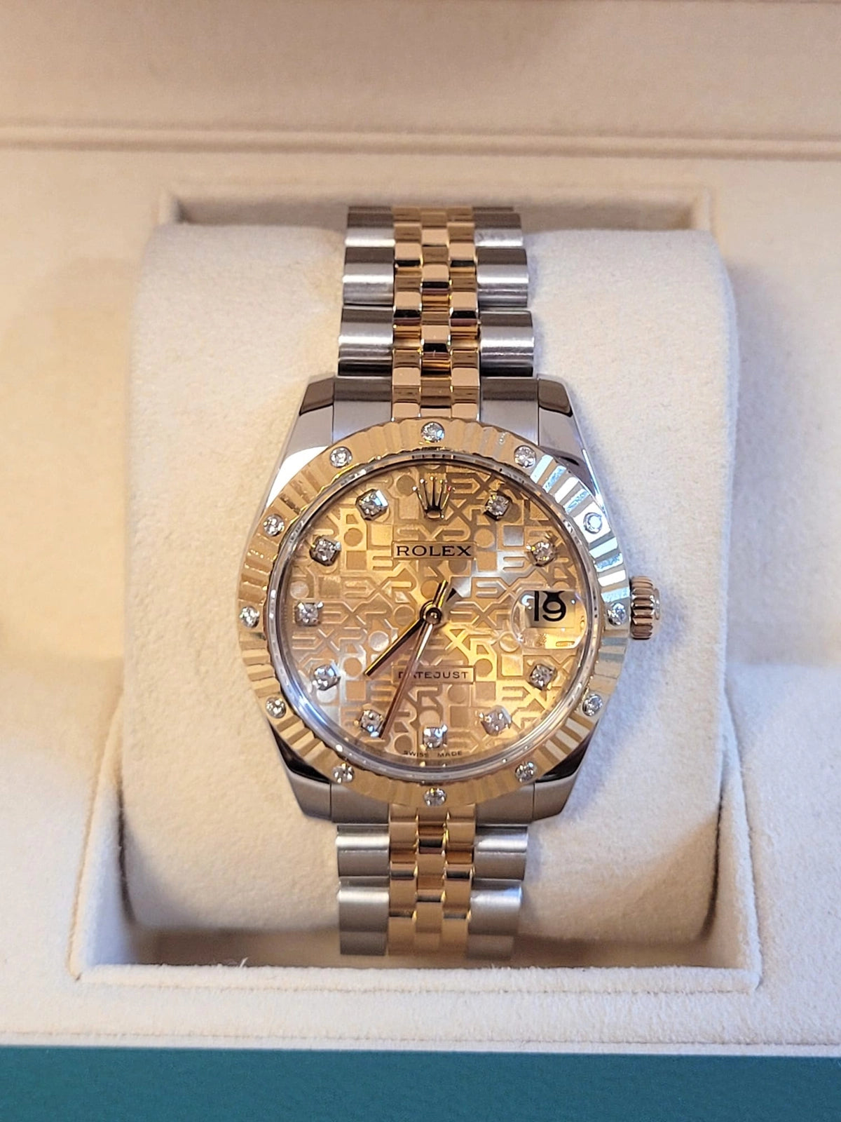 Rolex Datejust 178313 Champagne Jubilee Diamond Dial and Bezel TT Jubilee 31mm