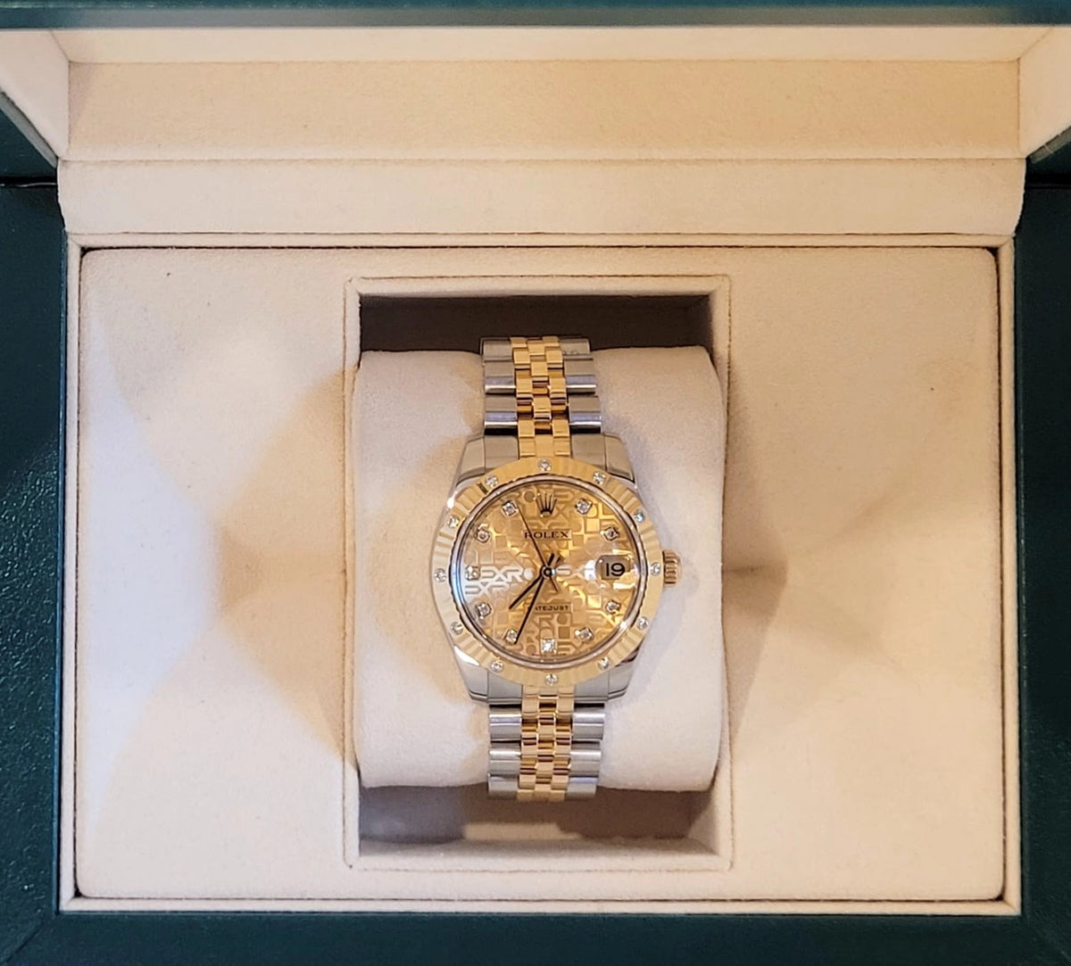 Rolex Datejust 178313 Champagne Jubilee Diamond Dial and Bezel TT Jubilee 31mm