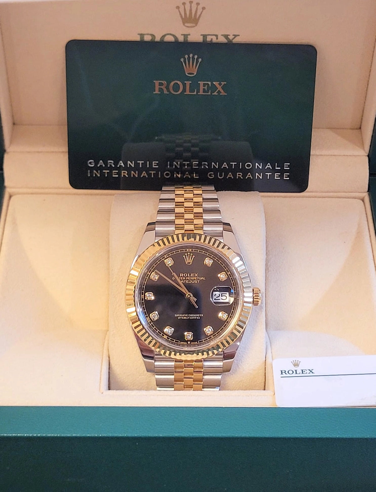 2020 Rolex Datejust 126333 Black Diamond Dial TT Jubilee With Papers 41mm