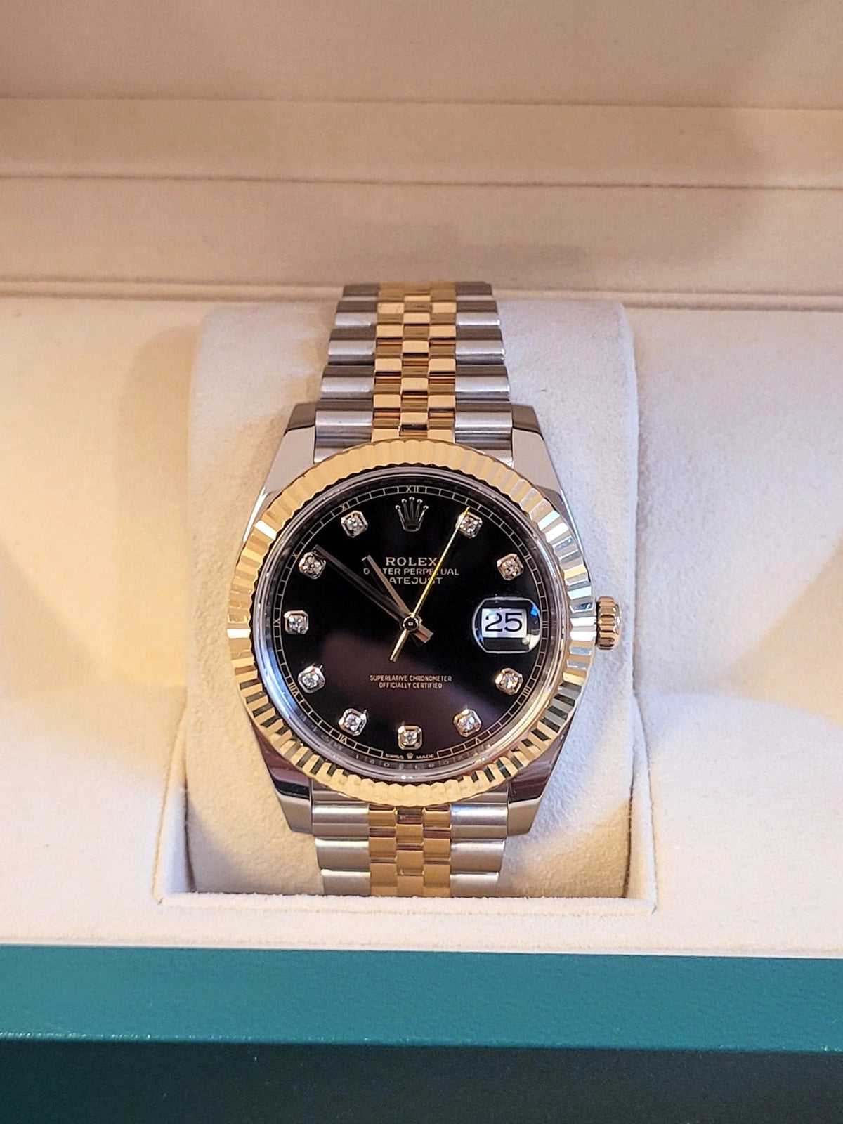 2020 Rolex Datejust 126333 Black Diamond Dial TT Jubilee With Papers 41mm