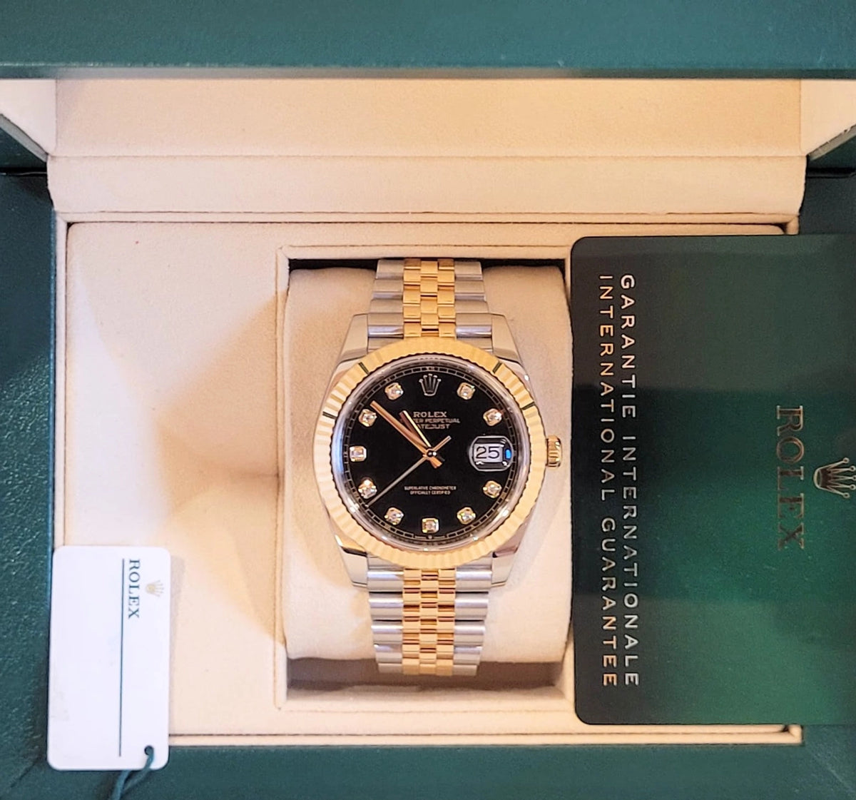 2020 Rolex Datejust 126333 Black Diamond Dial TT Jubilee With Papers 41mm