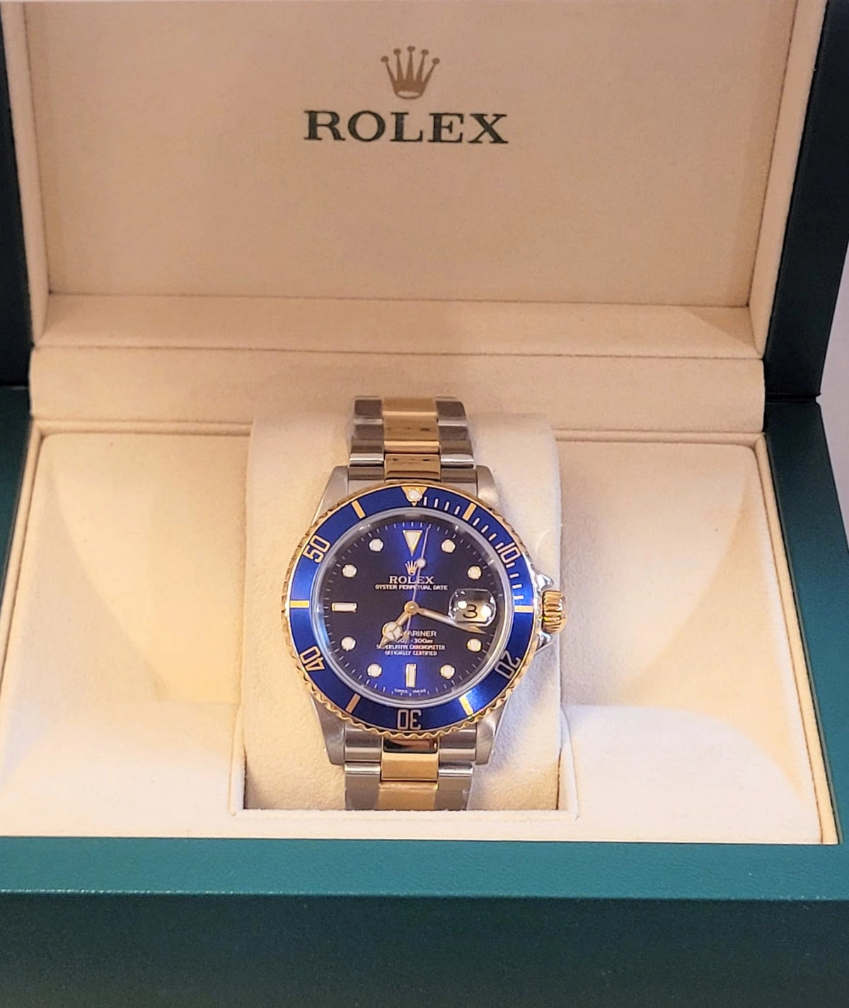 2001 Rolex Submariner 16613 Blue Dial TT Oyster No Papers 40mm