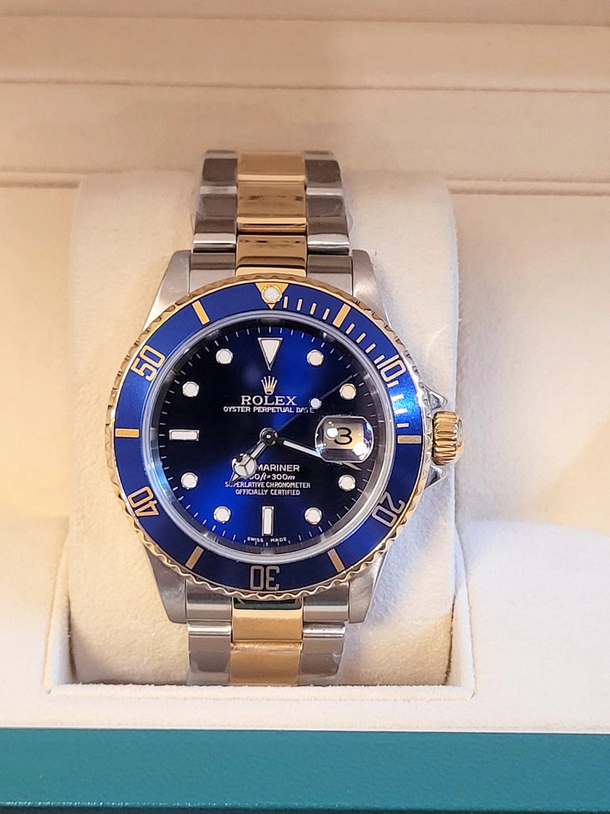 2001 Rolex Submariner 16613 Blue Dial TT Oyster No Papers 40mm