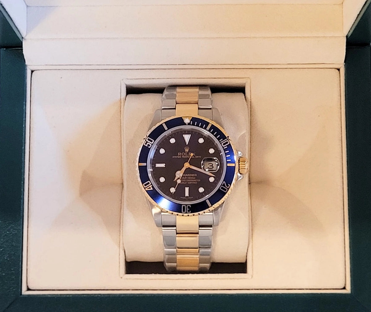 2001 Rolex Submariner 16613 Blue Dial TT Oyster No Papers 40mm