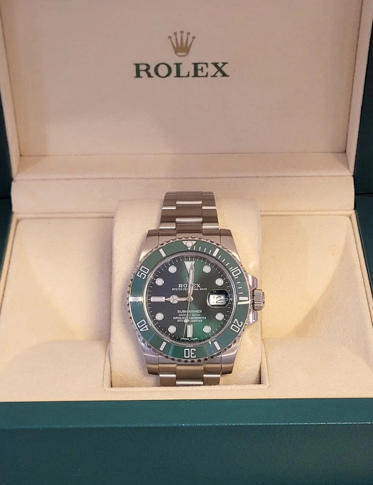 2019 Rolex Hulk Submariner 116610LV Green Dial SS Oyster No Papers 40mm