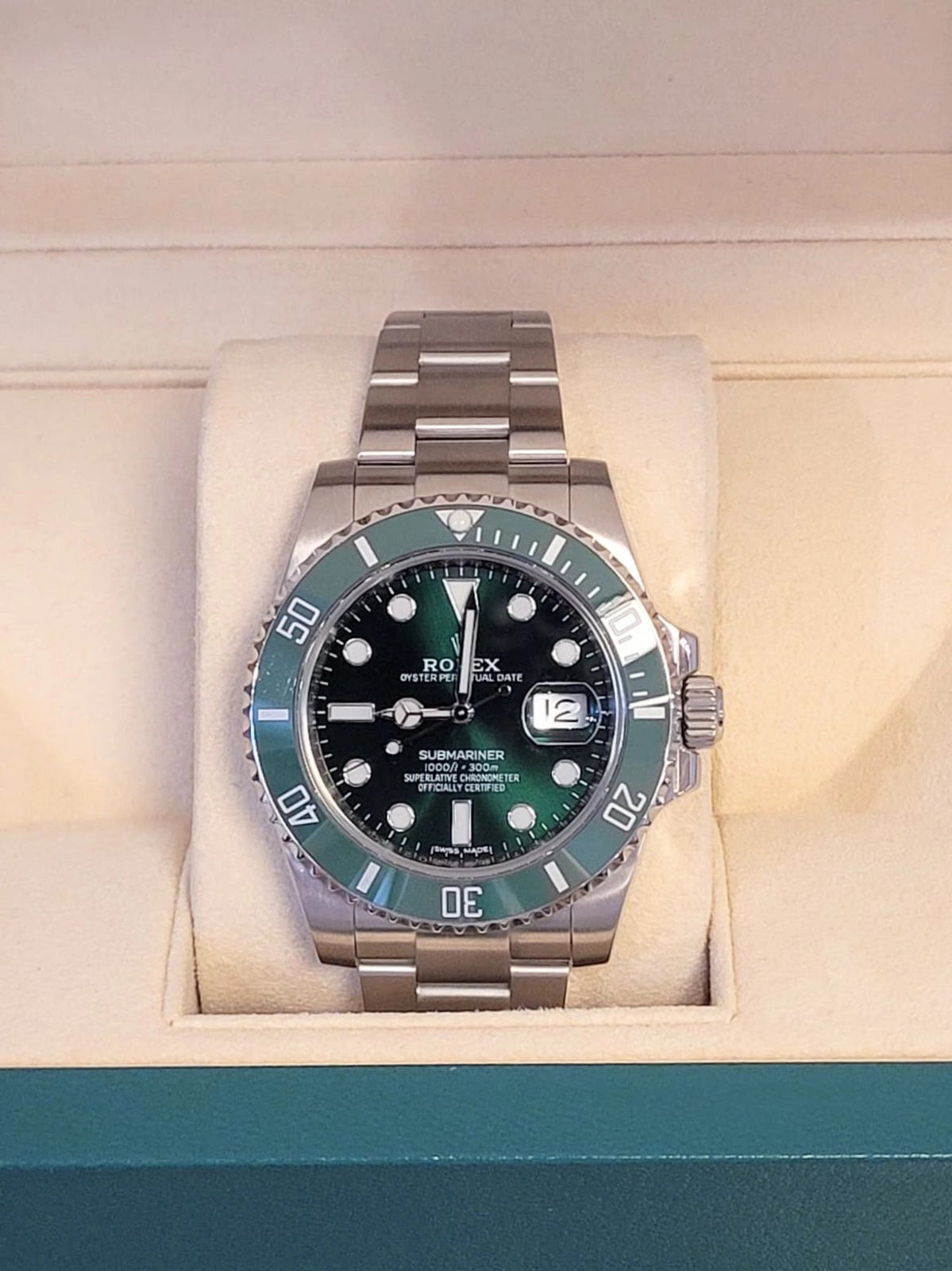 2019 Rolex Hulk Submariner 116610LV Green Dial SS Oyster No Papers 40mm