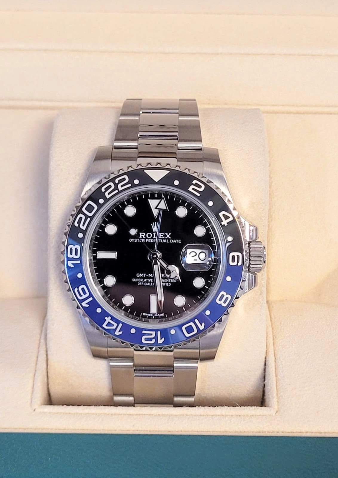 2016 Rolex GMT-Master II Batman 116710blnr Black Dial SS Oyster With Papers 40mm