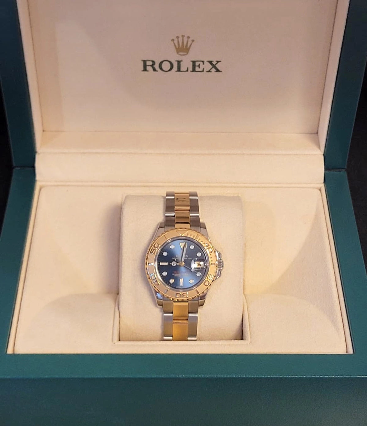 1997 Rolex Ladies Yacht-Master 69623 Blue Dial TT Oyster No Papers 29mm