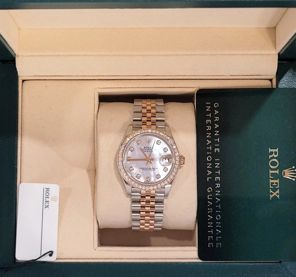 24 Rolex Datejust 278381rbr MOP Diamond Dial + Bezel TT Jubilee Rose Papers 31mm