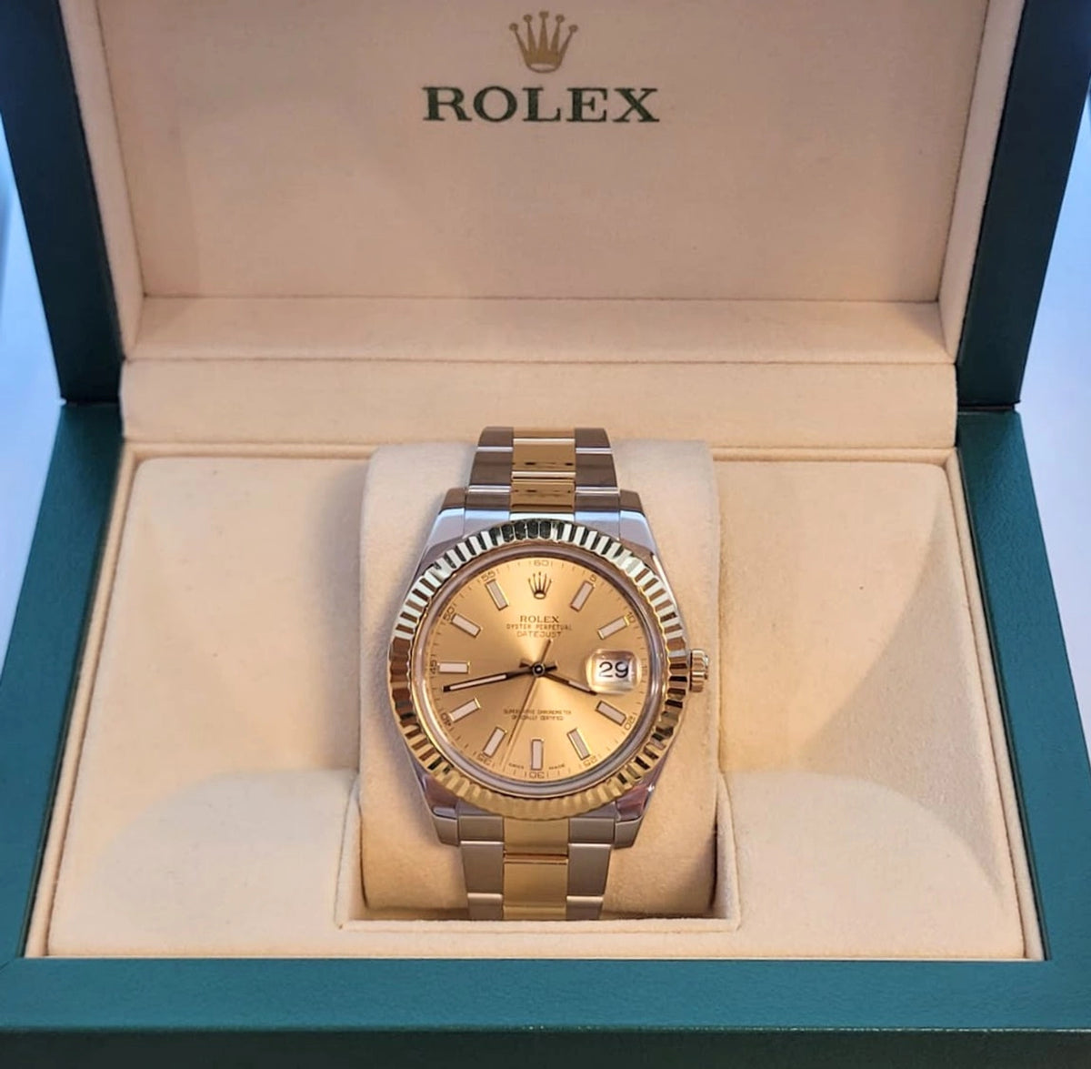 2009 Rolex Datejust 116333 Champagne Dial TT 18kt Oyster No Papers 41mm