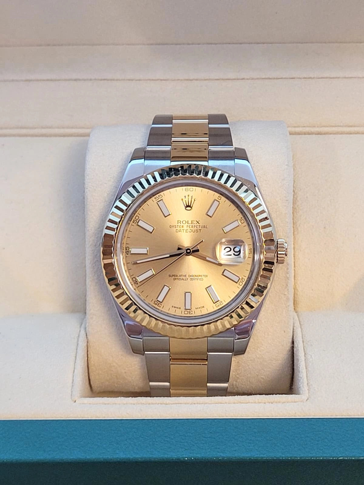 2009 Rolex Datejust 116333 Champagne Dial TT 18kt Oyster No Papers 41mm