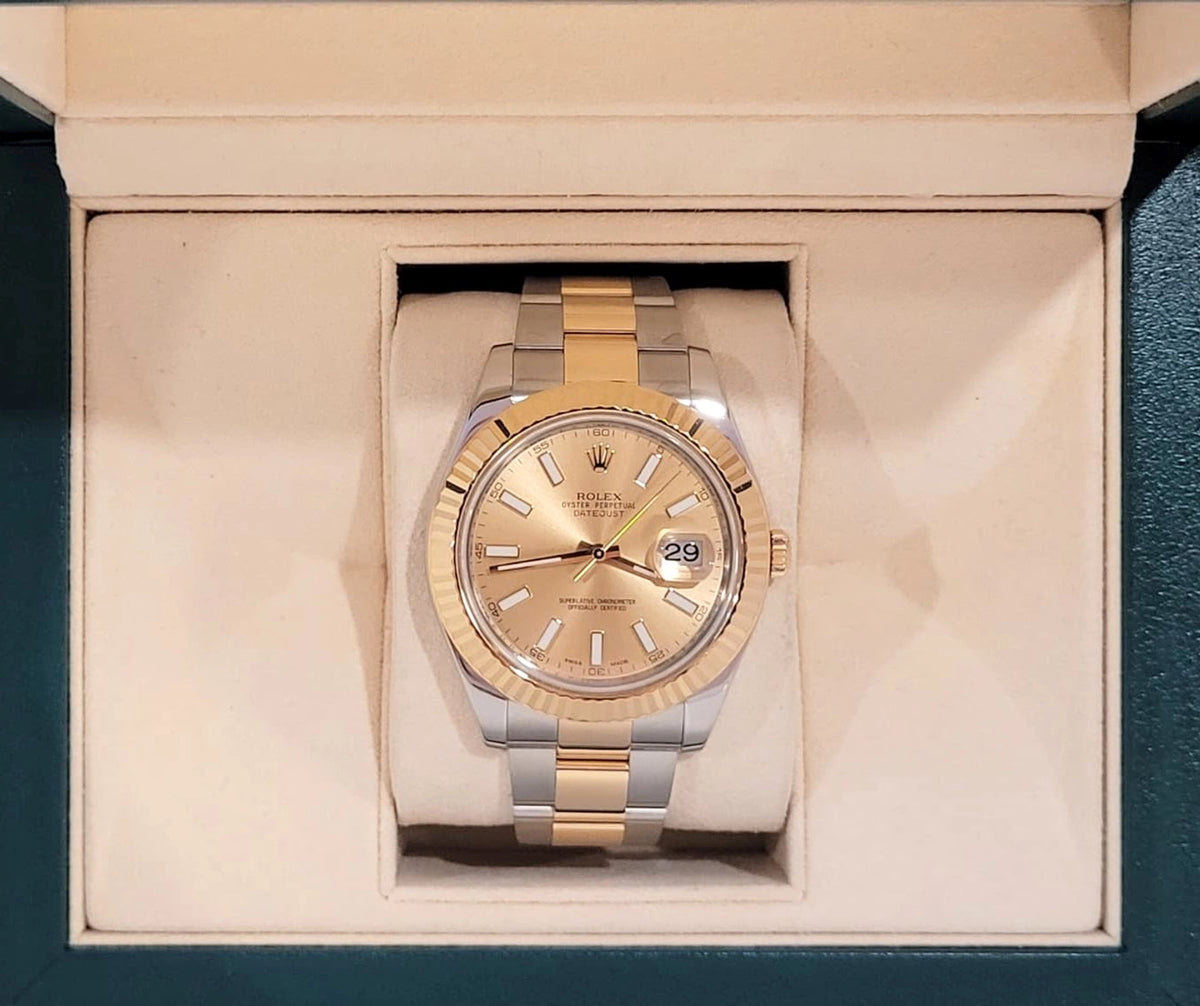 2009 Rolex Datejust 116333 Champagne Dial TT 18kt Oyster No Papers 41mm