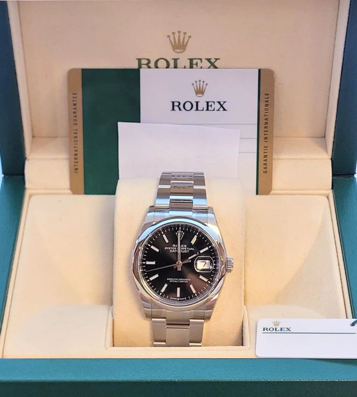 Unworn 2020 Rolex Datejust 126200 Black Dial SS Oyster Box+Papers 36mm