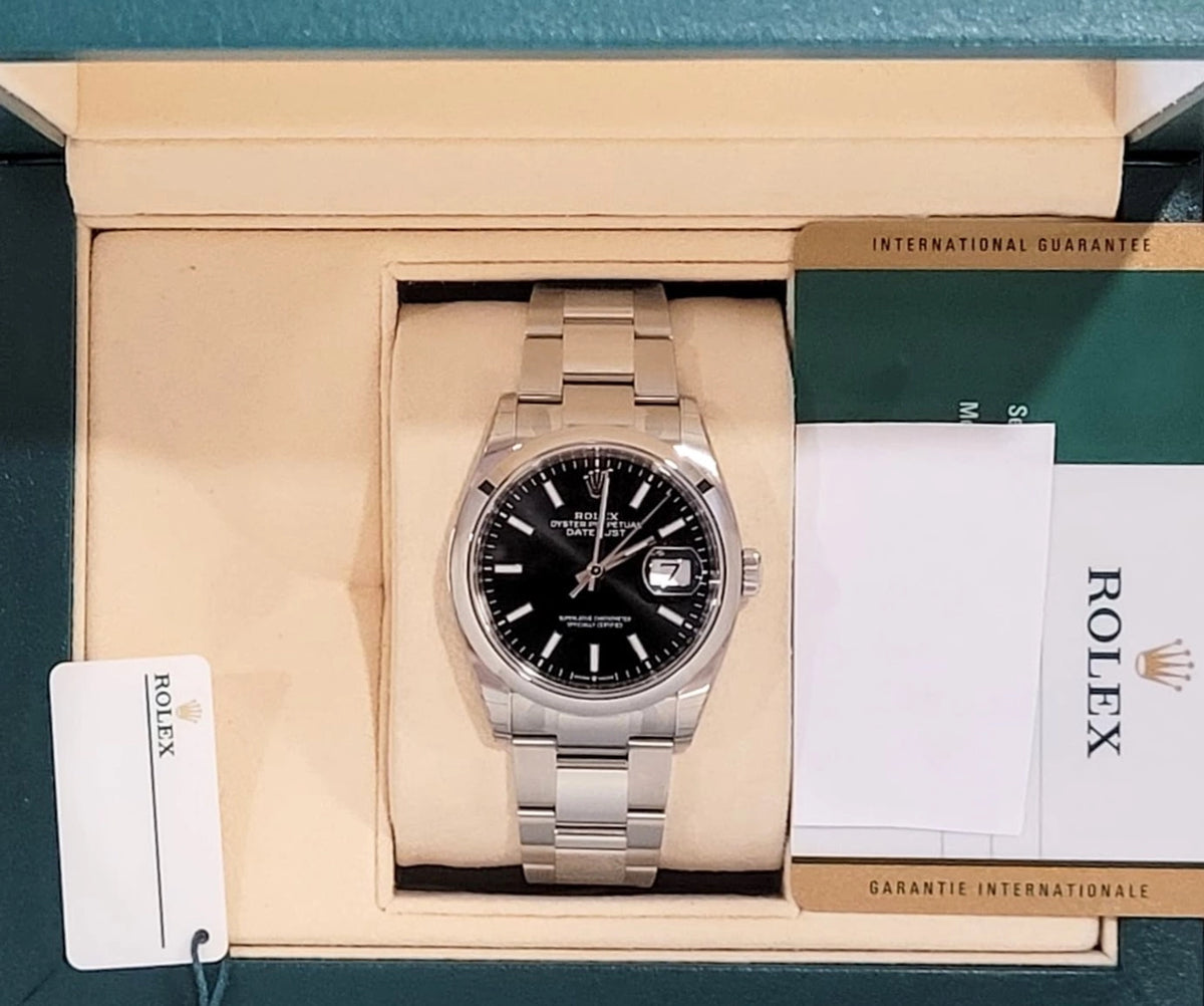 Unworn 2020 Rolex Datejust 126200 Black Dial SS Oyster Box+Papers 36mm