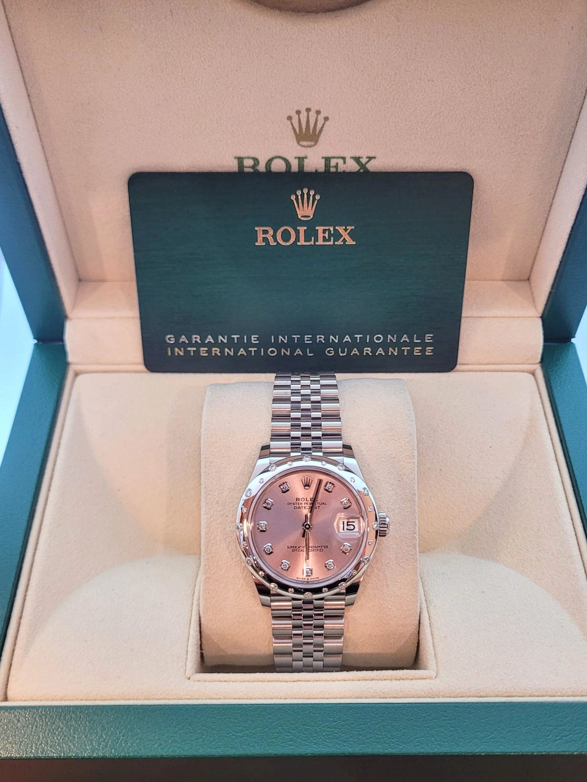 2026 Rolex Datejust 278344rbr Pink Diamond Dial and Bezel Jubilee Complete 31mm