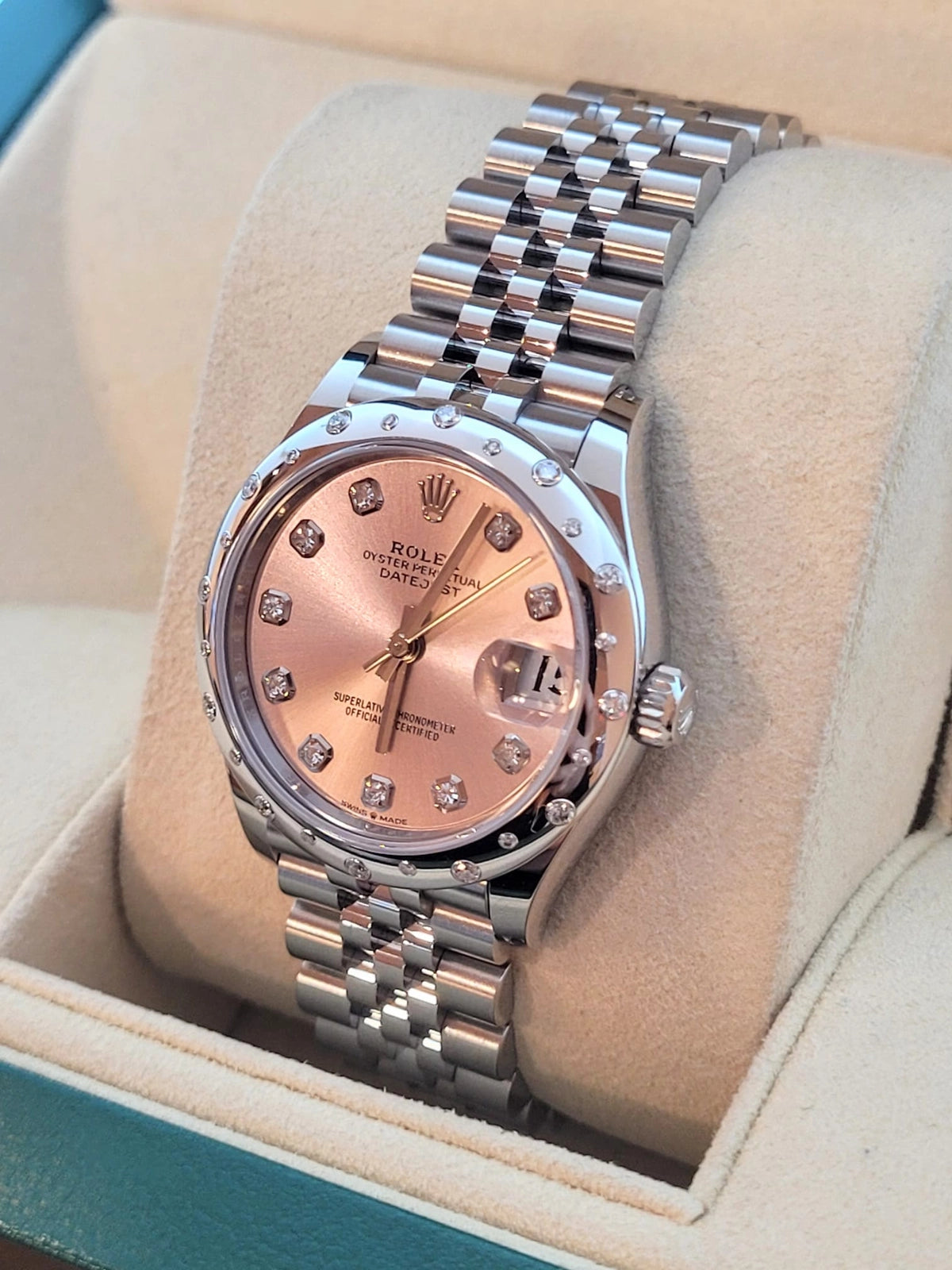 2026 Rolex Datejust 278344rbr Pink Diamond Dial and Bezel Jubilee Complete 31mm