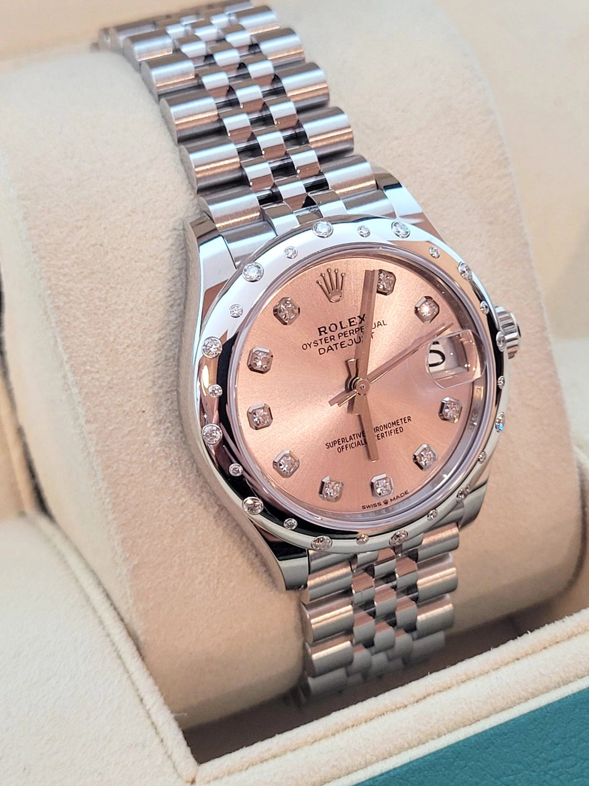 2026 Rolex Datejust 278344rbr Pink Diamond Dial and Bezel Jubilee Complete 31mm