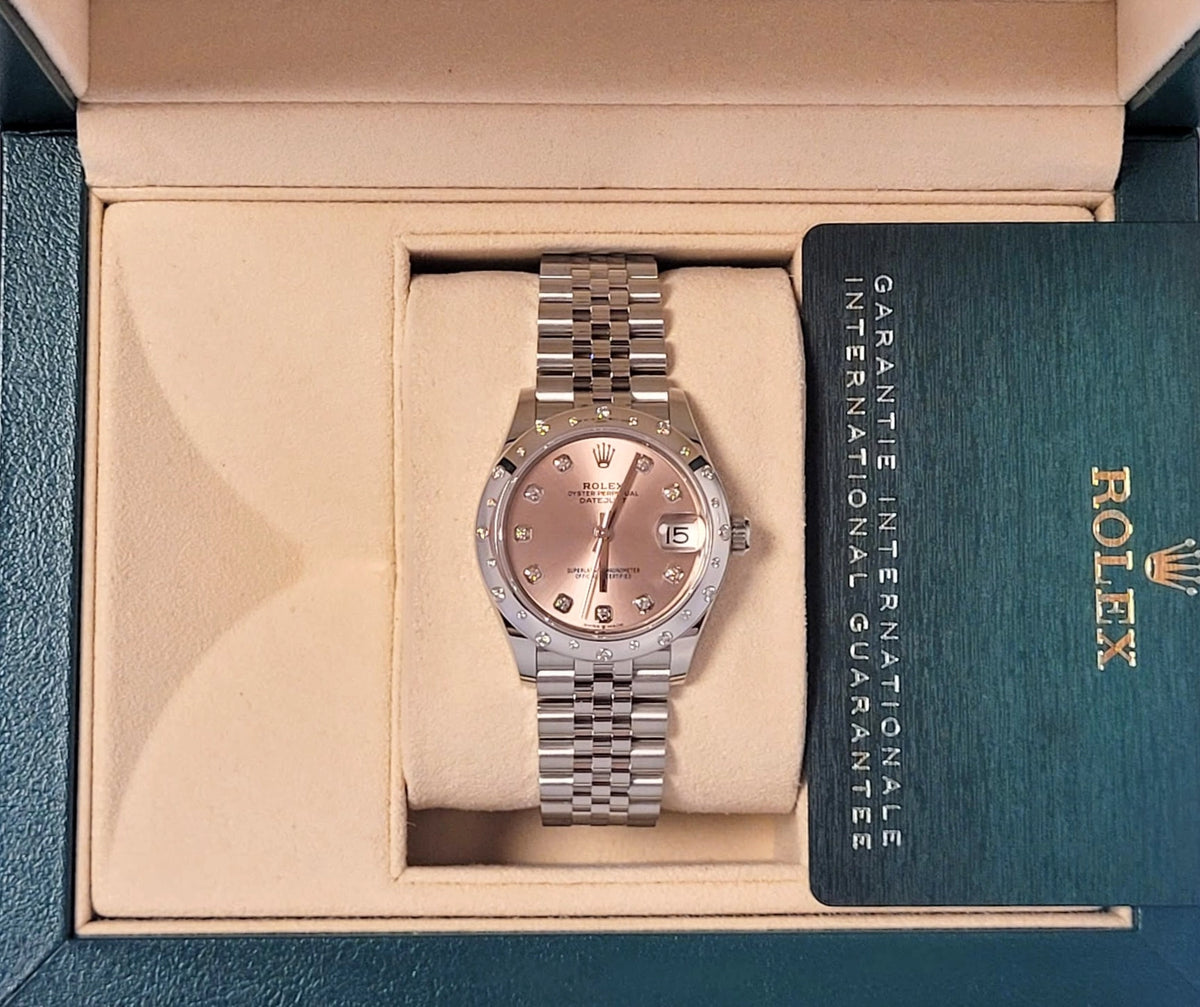 2026 Rolex Datejust 278344rbr Pink Diamond Dial and Bezel Jubilee Complete 31mm