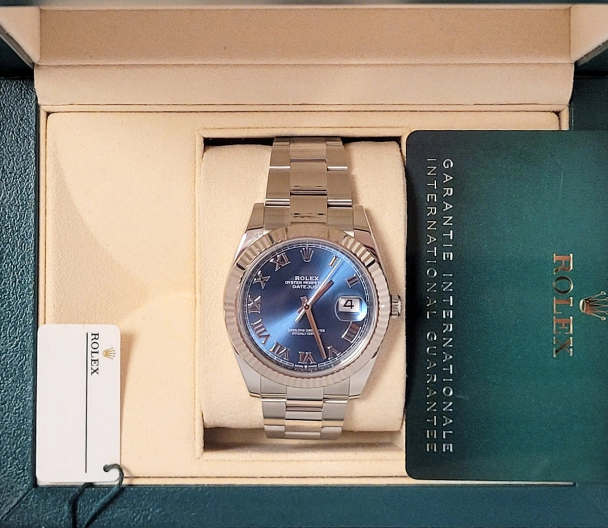 2023 Rolex Datejust 126334 Blue Roman Dial SS Oyster With Papers 41mm