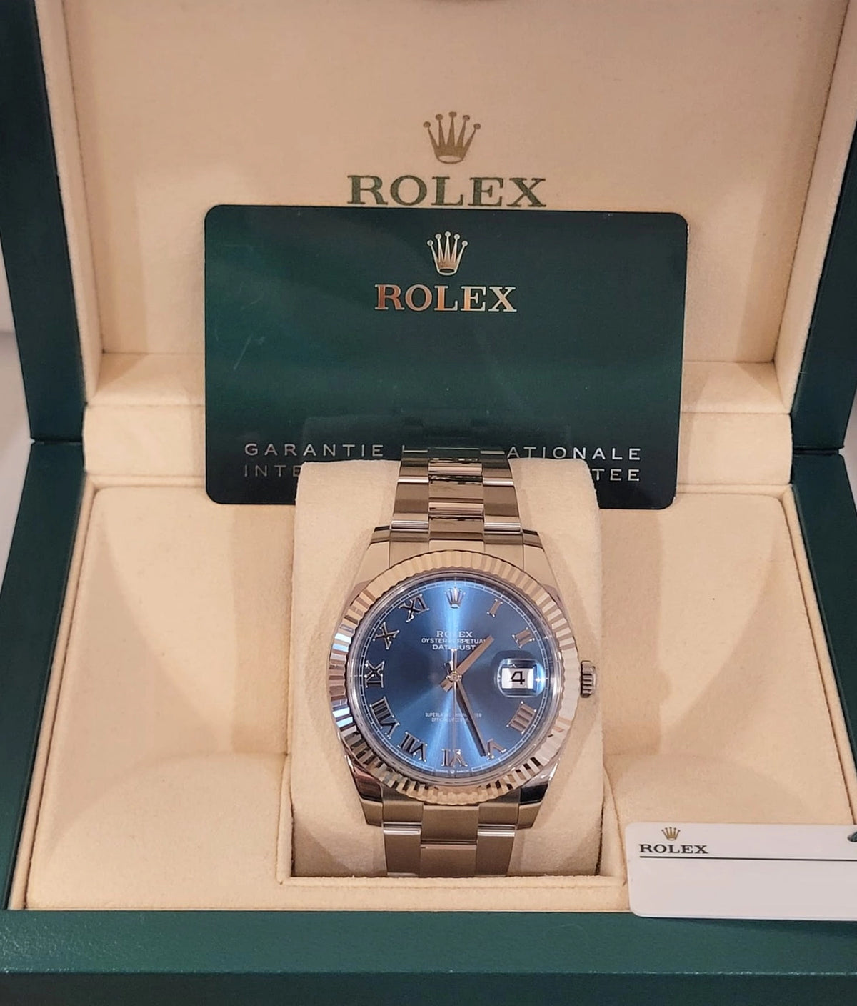 2023 Rolex Datejust 126334 Blue Roman Dial SS Oyster With Papers 41mm