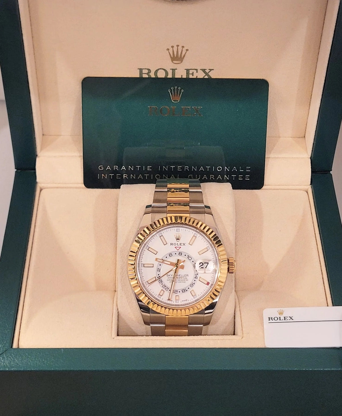 2020 Rolex Sky-Dweller 326933 White Dial TT 18kt Oyster With Papers 42mm