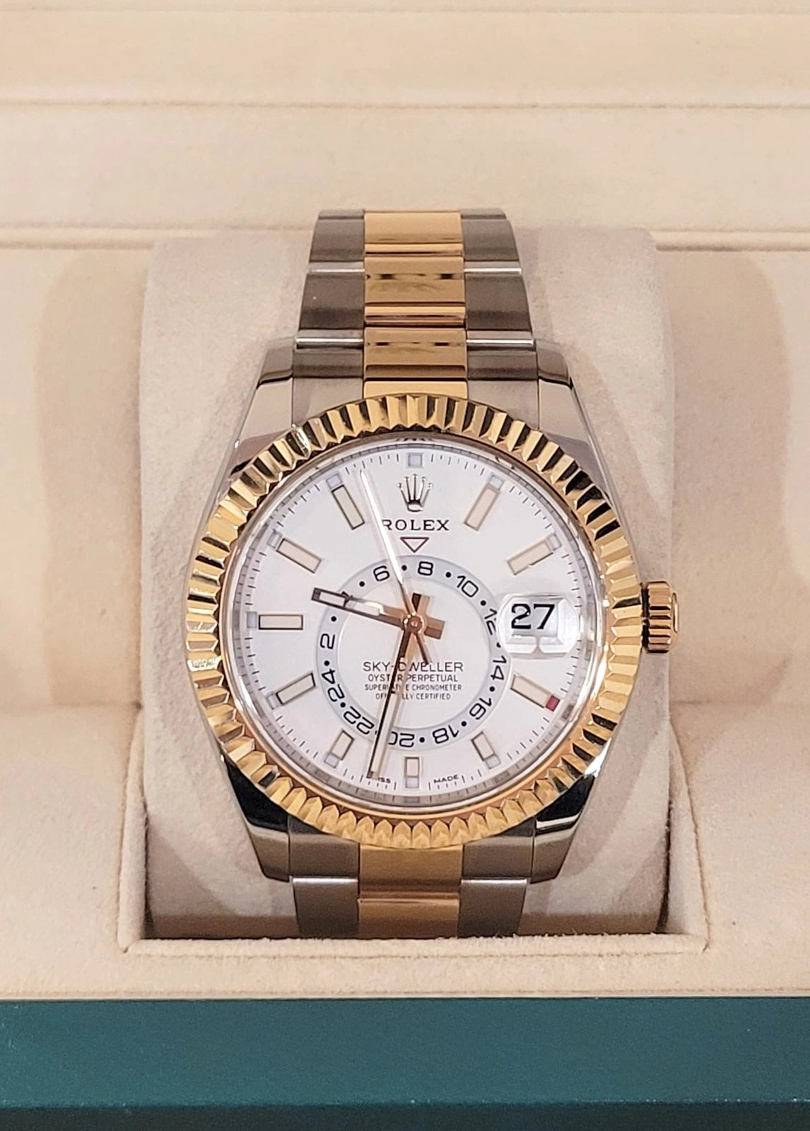 2020 Rolex Sky-Dweller 326933 White Dial TT 18kt Oyster With Papers 42mm