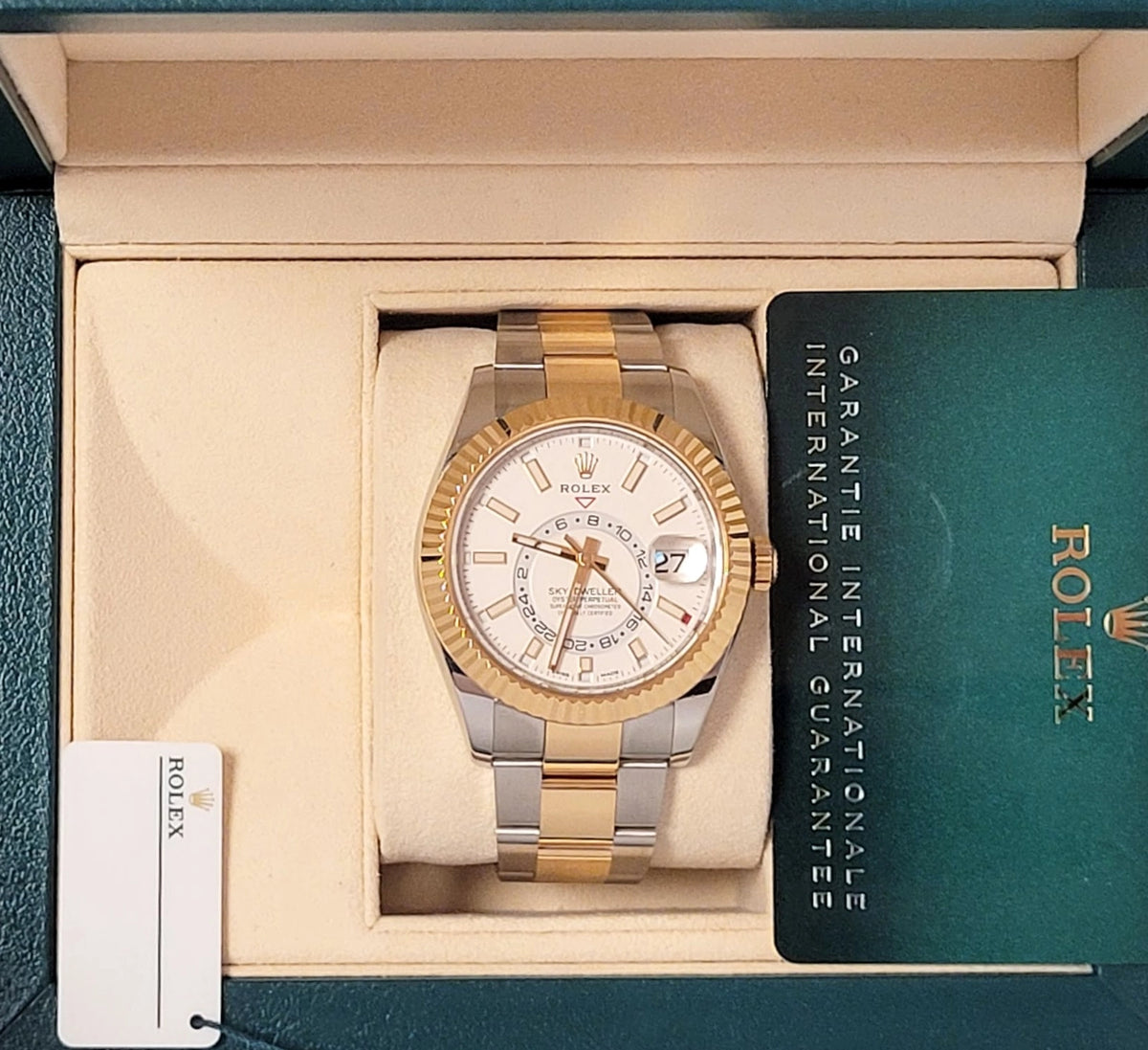 2020 Rolex Sky-Dweller 326933 White Dial TT 18kt Oyster With Papers 42mm