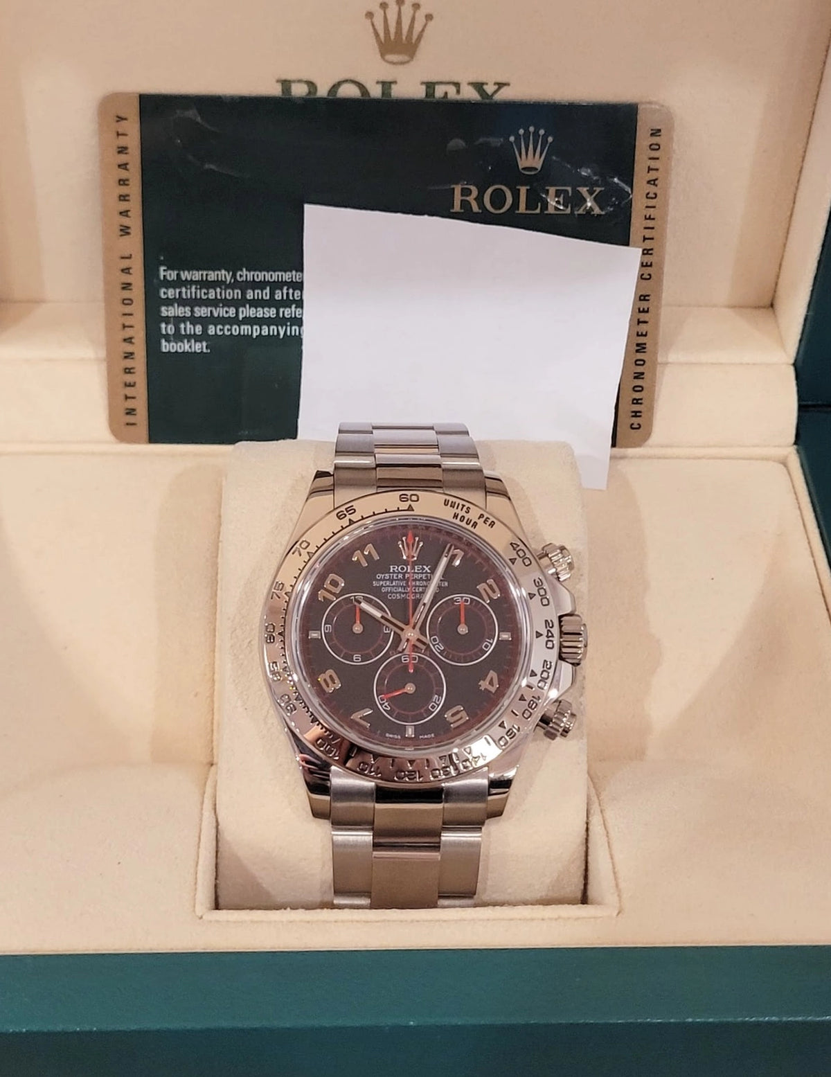 2013 Rolex Daytona 116509 Black Arabic Dial WG 18kt Oyster With Papers 40mm