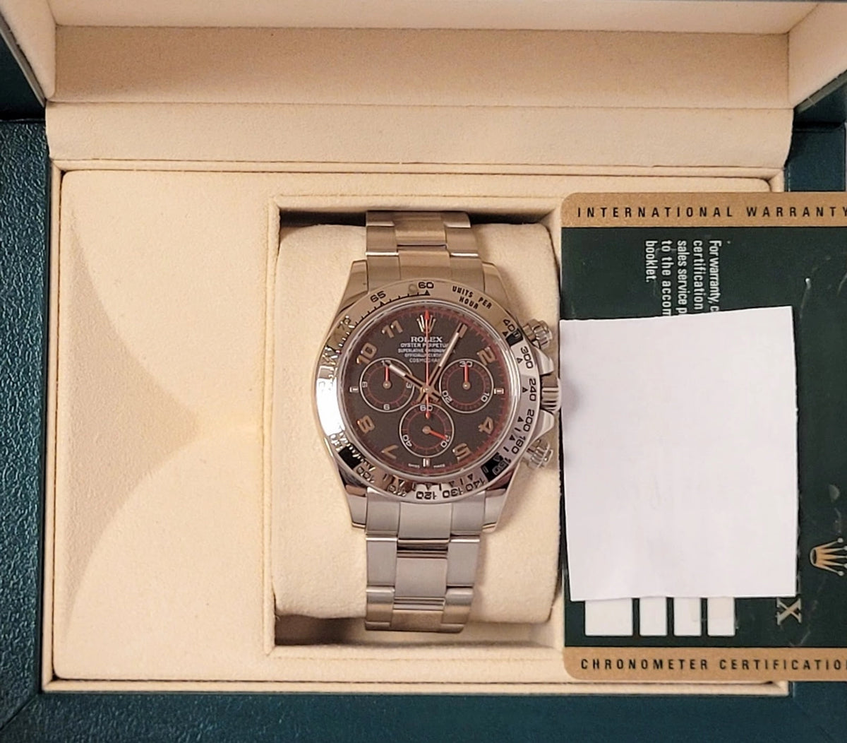 2013 Rolex Daytona 116509 Black Arabic Dial WG 18kt Oyster With Papers 40mm